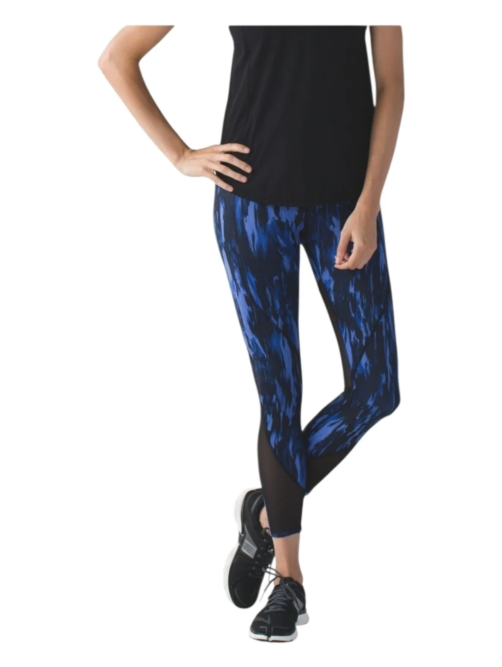 Lululemon Womens Blue Painted Animal Sprinkler All Meshed Up Leggings 4